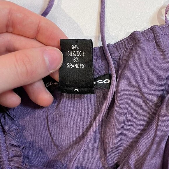 y2k vintage purple silk halter tie tank top size xs - Picture 4 of 9